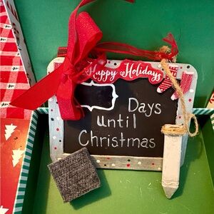 About A Girl Holiday Chalkboard with Red and White Accents